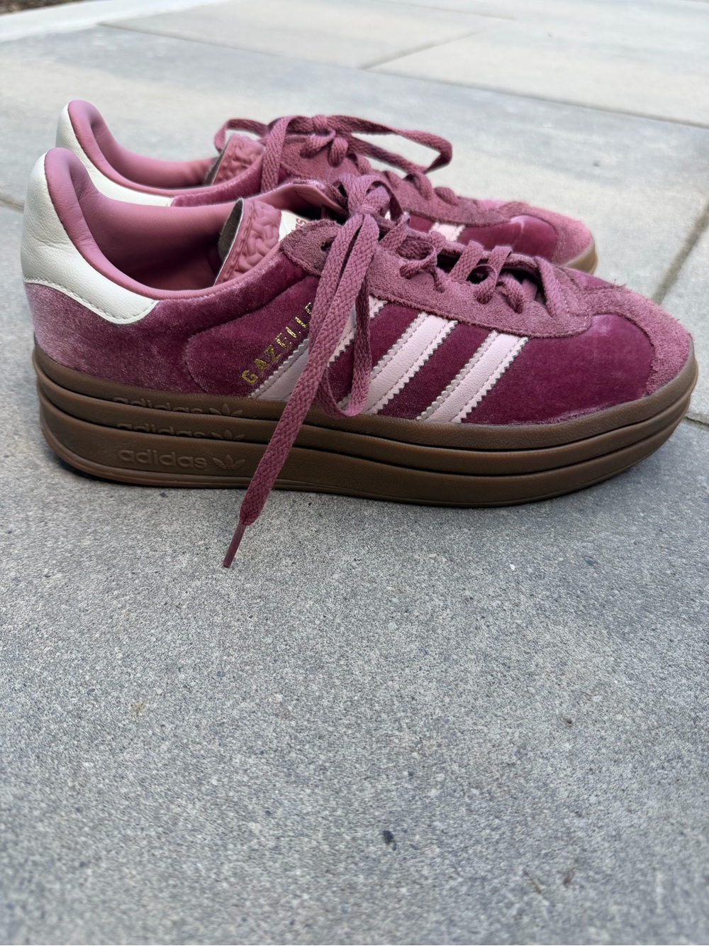 adidas Velvet Platform Sneakers in Rose Pink and Blush Mauve